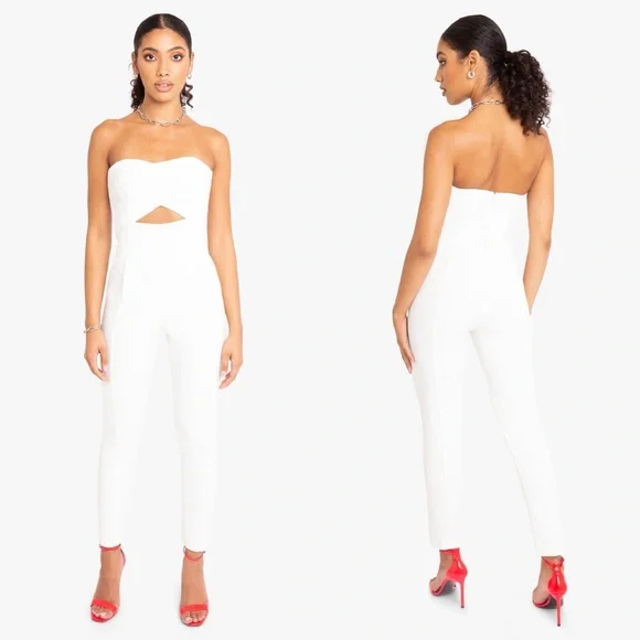 Black Halo Jada Jumpsuit White Porcelain Women’s 12 - Picture 11 of 11
